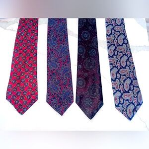 Bundle of 4 classic silk ties. Stanford, envoy, van heusen and Jonathan lake